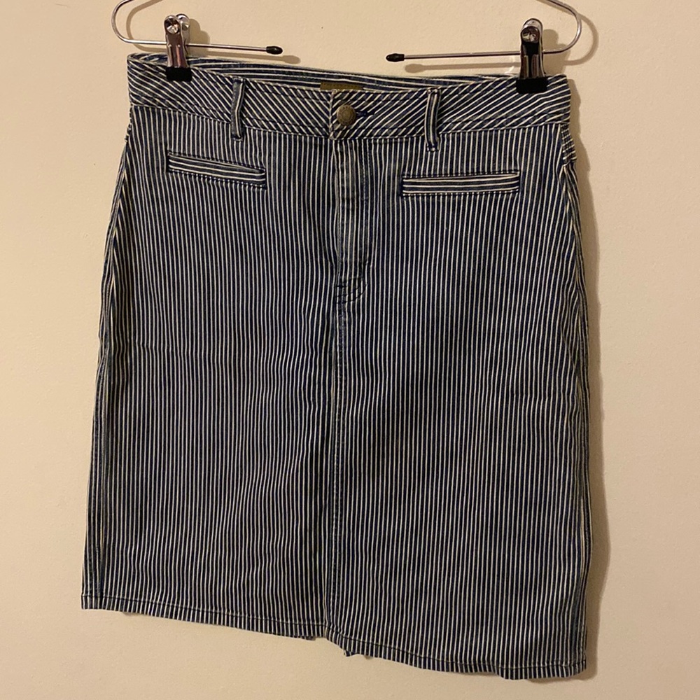 Caslon denim blue/white stripe skirt S8